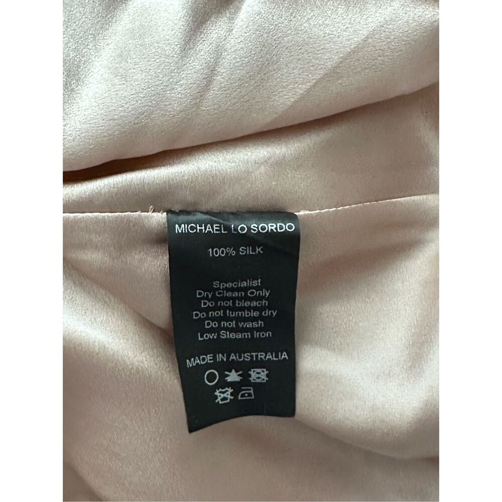 NWT MICHAEL LO SORDO Silk-satin gown PINK UK 14 / US 10 $740 - Picture 13 of 14